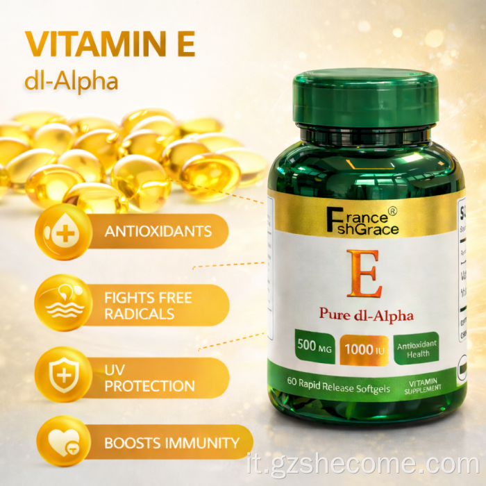 Le capsule molli di vitamina E Shecome supportano la salute immunitaria